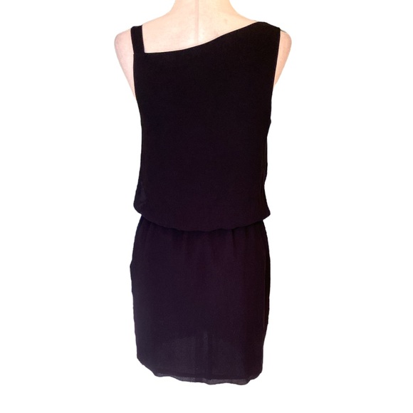 Theory Jaylyn Black Draped Neck Sleeveless Drop Waist Tunic Slip Dress - 4 - Picture 9 of 15